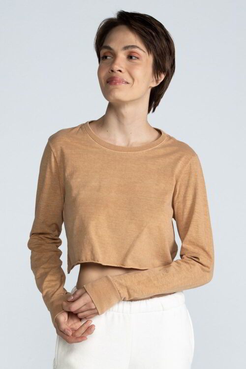 Cropped em malha Camel 103FW23011 1