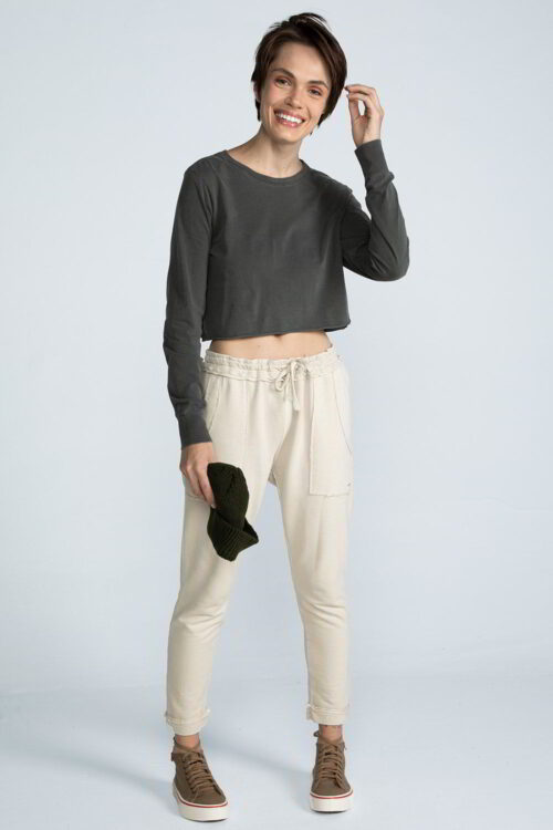 Cropped em malha Verde musgo 103FW23011 4