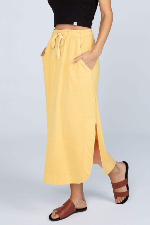 Saia Midi barra arredondada Amarelo 116SS23135 1