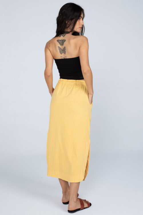 Saia Midi barra arredondada Amarelo 116SS23135 4